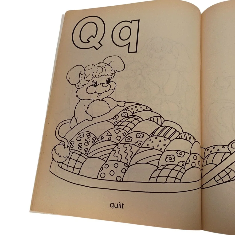 Vintage 1986 Popples' ABC Coloring‎ Book -Happy House 1 Page Has An Ink Spot